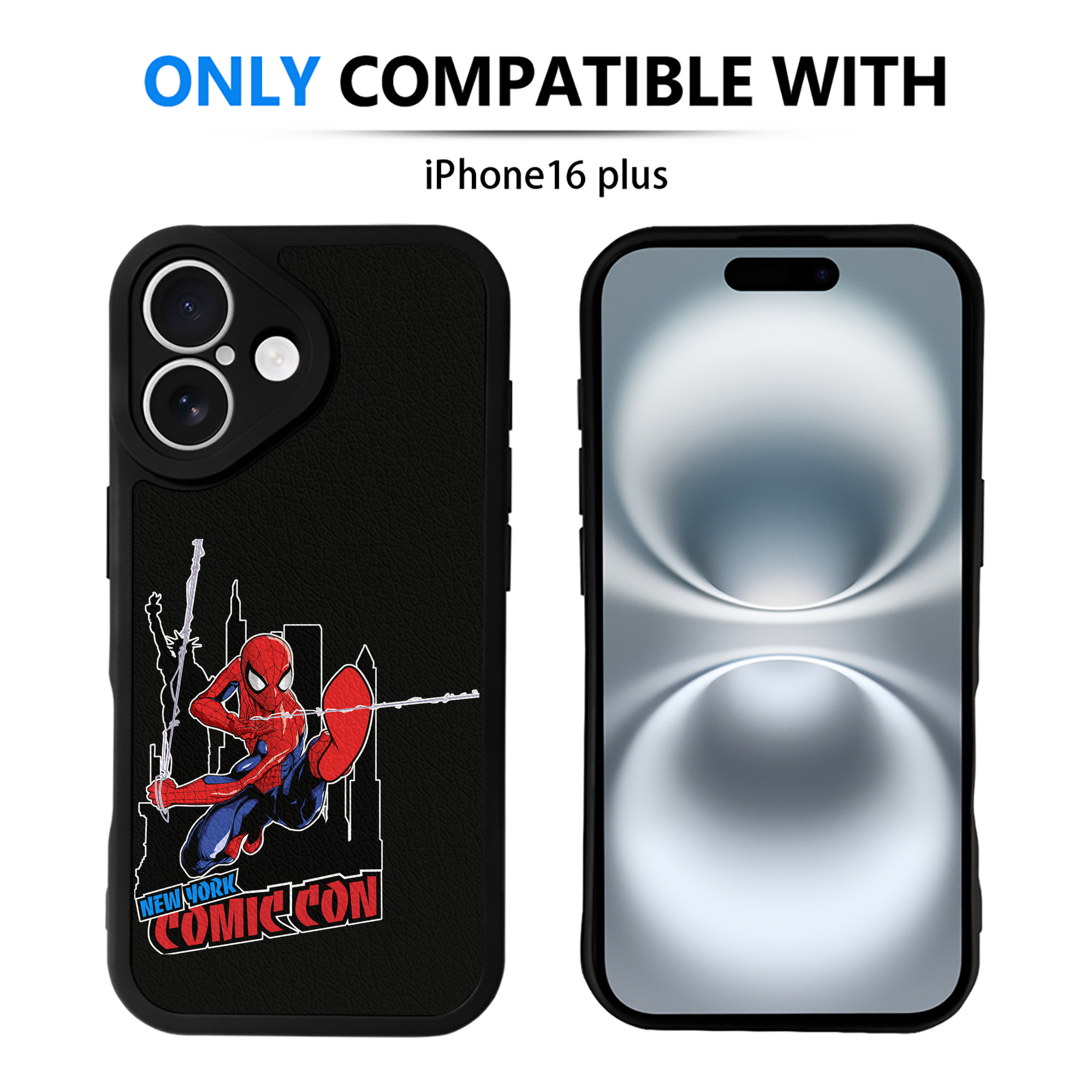 （画像用） Spider Man スパイダーマン 【iPhone 16シリーズ対応】シリコンスマホケース（レザー調） 材質：シリコン